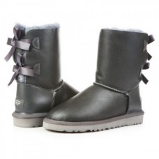 UGG Bailey Bow Leather Gray